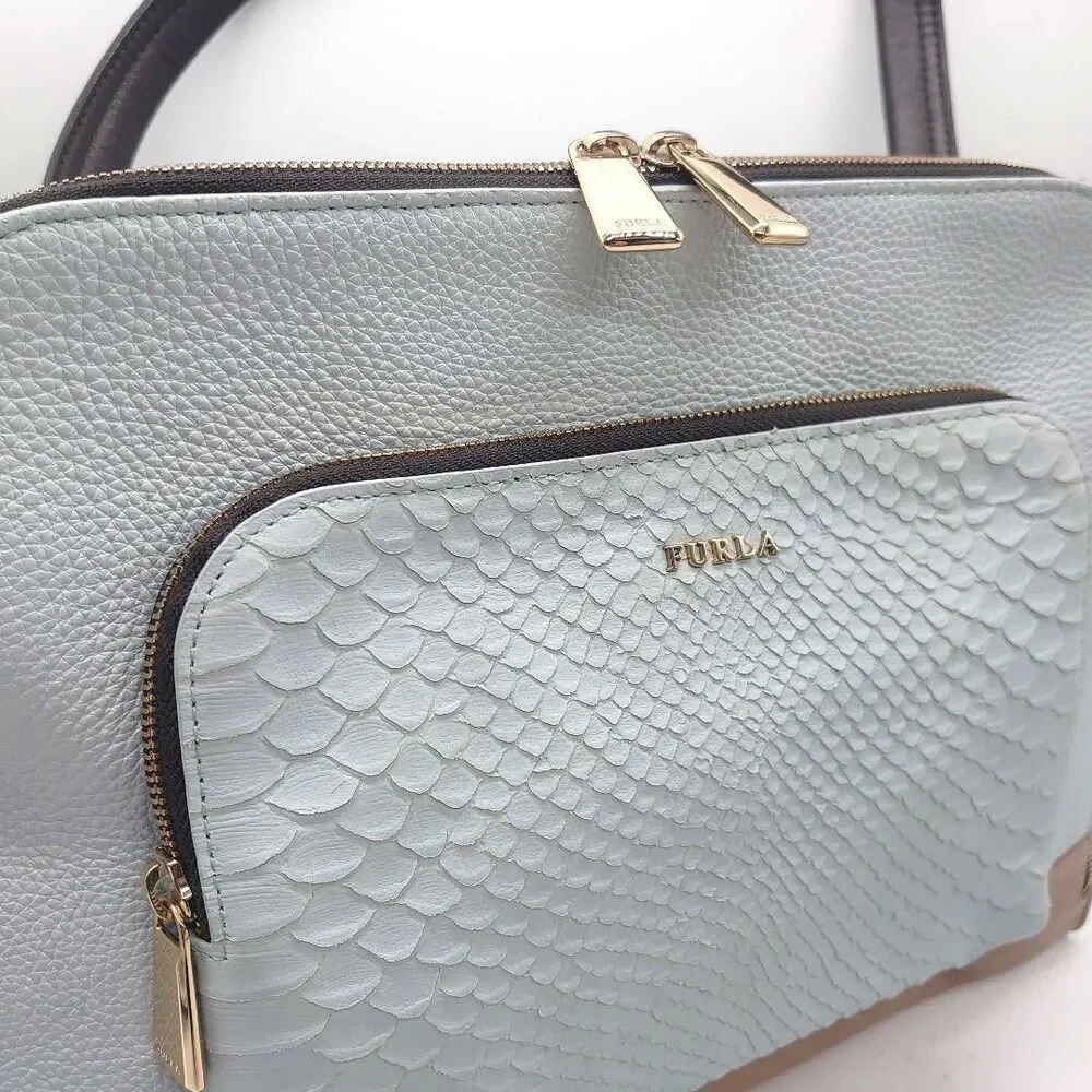 NWOT Furla FRIDA calf Leather Satchel, Dust Bag, Rare, Msrp $548 MINT - Picture 8 of 12